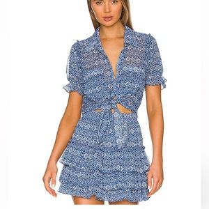 MISA Los Angeles, XS blue blouse